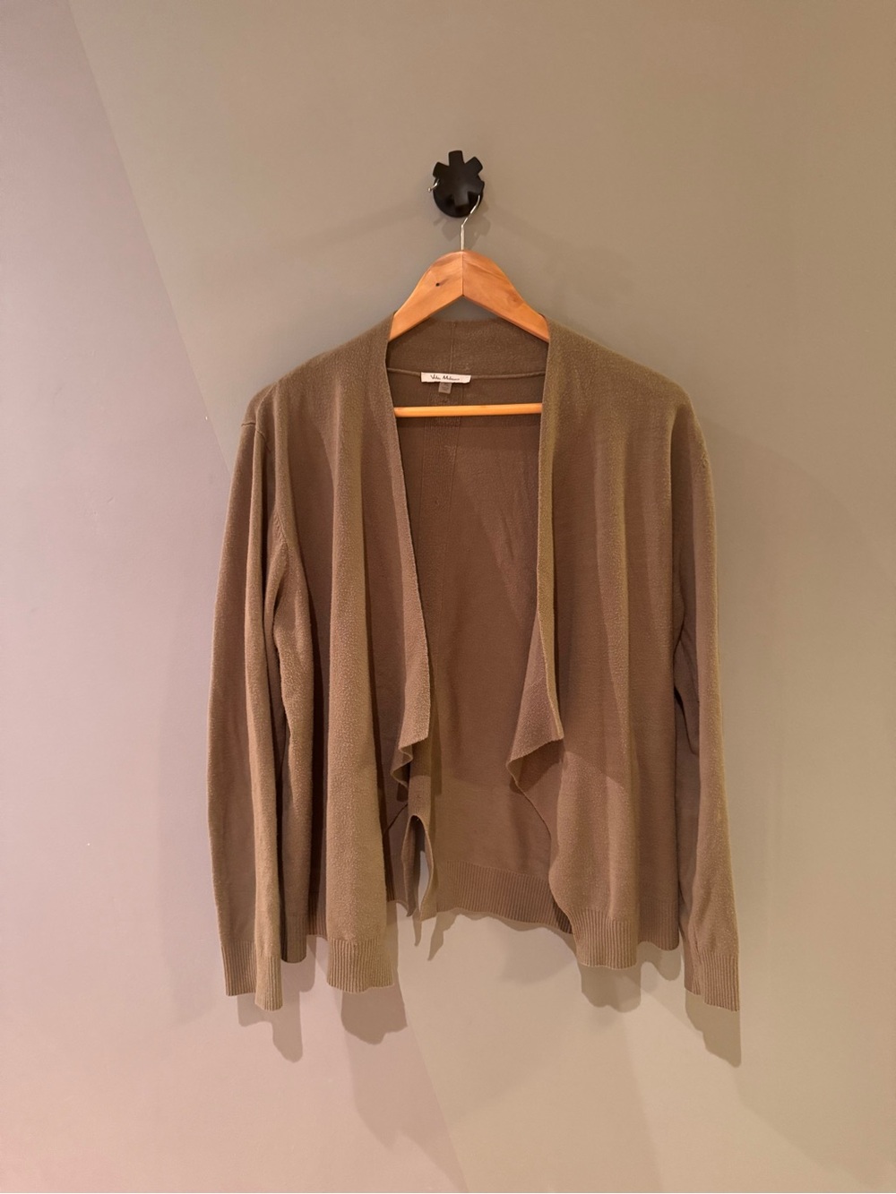 Milano Open-Front Tan-Brown Cardigan